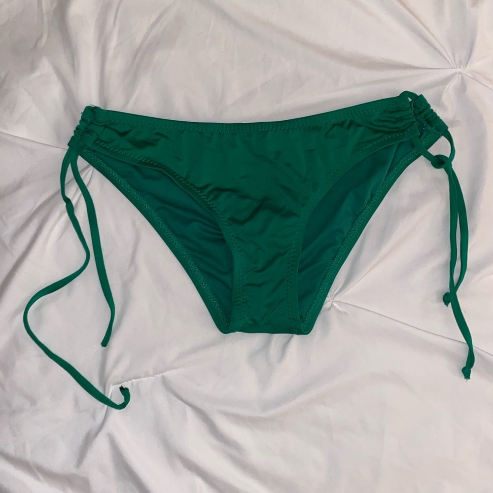 Green tie up bikini bottoms